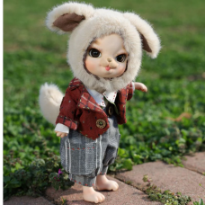 Adorable 10 Inch Porcelain Dress-up Baby Brownish red Dolls (BJD)